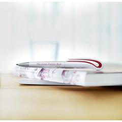 Vue Stylo à bille Twist en ABS - Whiteswan de couleur rouge| Krokrodeal
