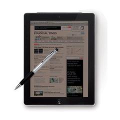 Vue Stylo bille embout tactile - Swofty de couleur gris| Krokrodeal