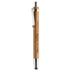 Vue Stylo à bille bambou - Byron de couleur marron| Krokrodeal