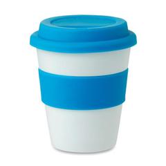Vue Gobelet PP, couvercle silicone - Astoria de couleur bleu| Krokrodeal
