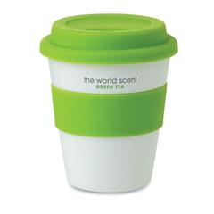 Vue Gobelet PP, couvercle silicone - Astoria de couleur vert| Krokrodeal