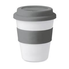 Vue Gobelet PP, couvercle silicone - Astoria de couleur gris| Krokrodeal