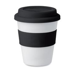 Vue Gobelet PP, couvercle silicone - Astoria de couleur noir| Krokrodeal