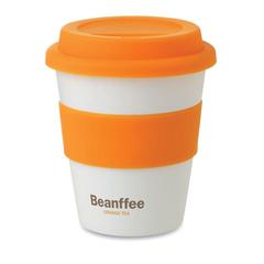 Vue Gobelet PP, couvercle silicone - Astoria de couleur orange| Krokrodeal
