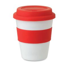 Vue Gobelet PP, couvercle silicone - Astoria de couleur rouge| Krokrodeal