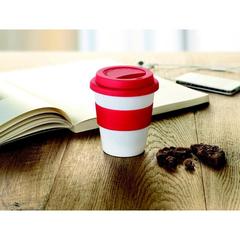 Vue Gobelet PP, couvercle silicone - Astoria de couleur rouge| Krokrodeal