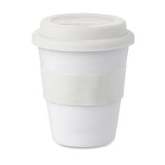 Vue Gobelet PP, couvercle silicone - Astoria de couleur blanc| Krokrodeal