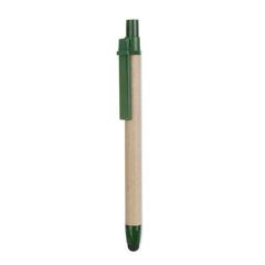 Vue Stylo tactile carton recyclé - Recytouch de couleur vert| Krokrodeal
