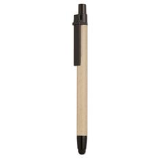 Vue Stylo tactile carton recyclé - Recytouch de couleur noir| Krokrodeal