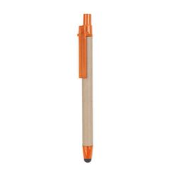 Vue Stylo tactile carton recyclé - Recytouch de couleur orange| Krokrodeal