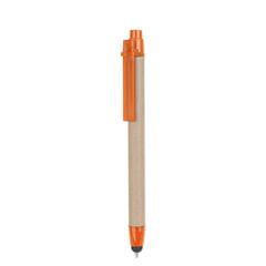 Vue Stylo tactile carton recyclé - Recytouch de couleur orange| Krokrodeal