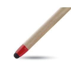 Vue Stylo tactile carton recyclé - Recytouch de couleur rouge| Krokrodeal