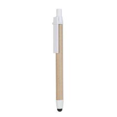 Vue Stylo tactile carton recyclé - Recytouch de couleur blanc| Krokrodeal