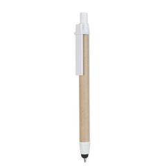 Vue Stylo tactile carton recyclé - Recytouch de couleur blanc| Krokrodeal