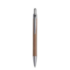 Vue Stylo bille avec corps en cart - Pushton de couleur gris| Krokrodeal
