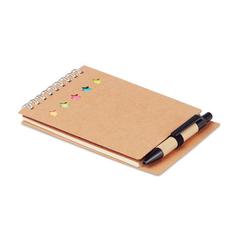 Vue Carnet avec stylo et feuillets - Multibook de couleur marron| Krokrodeal