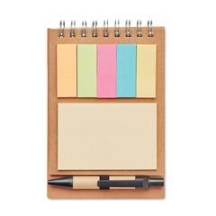 Vue Carnet avec stylo et feuillets - Multibook de couleur marron| Krokrodeal