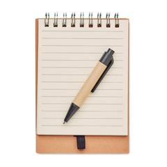 Vue Carnet avec stylo et feuillets - Multibook de couleur marron| Krokrodeal