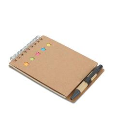 Vue Carnet avec stylo et feuillets - Multibook de couleur marron| Krokrodeal