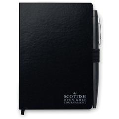 Vue Carnet A6 avec stylo - Notalux de couleur noir| Krokrodeal