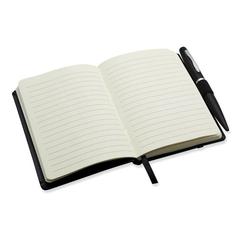 Vue Carnet A6 avec stylo - Notalux de couleur noir| Krokrodeal