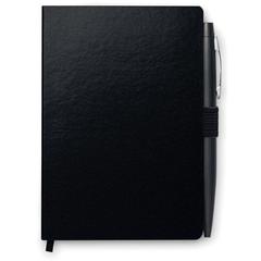 Vue Carnet A6 avec stylo - Notalux de couleur noir| Krokrodeal