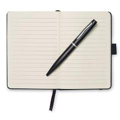 Vue Carnet A6 avec stylo - Notalux de couleur noir| Krokrodeal