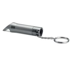 Vue Lampe torche porte-clés en mét - Litop de couleur gris| Krokrodeal