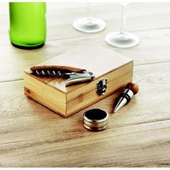 Vue Coffret de sommelier en bambou - Sonoma de couleur marron| Krokrodeal