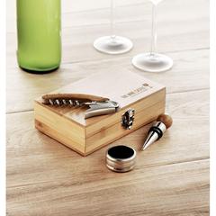 Vue Coffret de sommelier en bambou - Sonoma de couleur marron| Krokrodeal