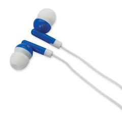 Vue Écouteurs dans un boîtier - Musiplug de couleur bleu| Krokrodeal
