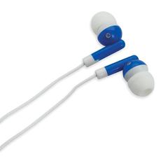 Vue Écouteurs dans un boîtier - Musiplug de couleur bleu| Krokrodeal