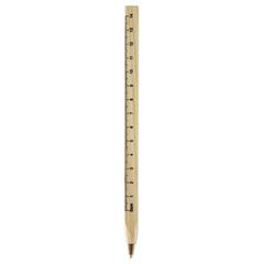 Vue Stylo bille - règle en bois - Woodave de couleur marron| Krokrodeal