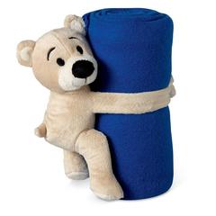 Vue Couverture polaire avec ours - Manta de couleur bleu| Krokrodeal