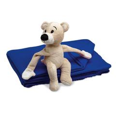 Vue Couverture polaire avec ours - Manta de couleur bleu| Krokrodeal