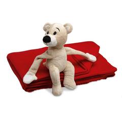 Vue Couverture polaire avec ours - Manta de couleur rouge| Krokrodeal