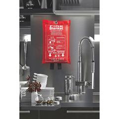 Vue Couverture anti -feu 100x95cm - Blake de couleur rouge| Krokrodeal
