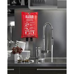 Vue Couverture anti -feu 100x95cm - Blake de couleur rouge| Krokrodeal