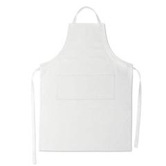 Vue Tablier de cuisine ajustable - Fitted kitab de couleur blanc| Krokrodeal