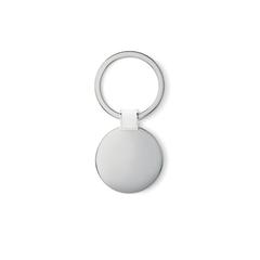 Vue Porte-clés rond - Roundy de couleur blanc| Krokrodeal