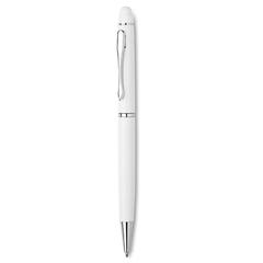 Vue Stylo touch twist en aluminium - Eduar de couleur blanc| Krokrodeal