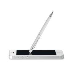 Vue Stylo touch twist en aluminium - Eduar de couleur blanc| Krokrodeal