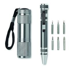 Vue Lampe et tournevis - Combitool de couleur gris| Krokrodeal
