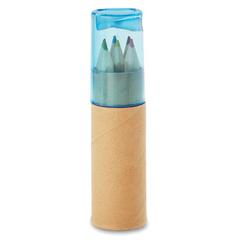 Vue Tube de 6 crayons de couleur - Petit lambut de couleur bleu| Krokrodeal