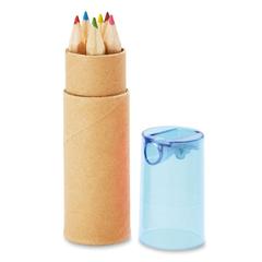 Vue Tube de 6 crayons de couleur - Petit lambut de couleur bleu| Krokrodeal