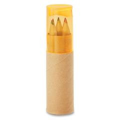 Vue Tube de 6 crayons de couleur - Petit lambut de couleur orange| Krokrodeal