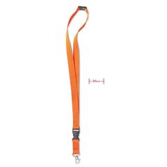 Vue Tour de cou 20 mm - Lany de couleur orange| Krokrodeal
