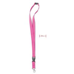 Vue Tour de cou 20 mm - Lany de couleur rose| Krokrodeal