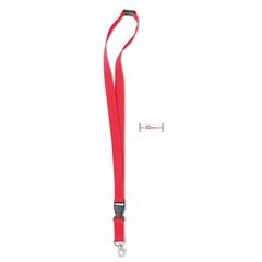 Vue Tour de cou 20 mm - Lany de couleur rouge| Krokrodeal