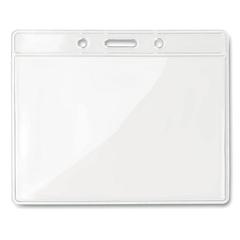 Vue Badge 10x8 cm - Badgy de couleur blanc| Krokrodeal
